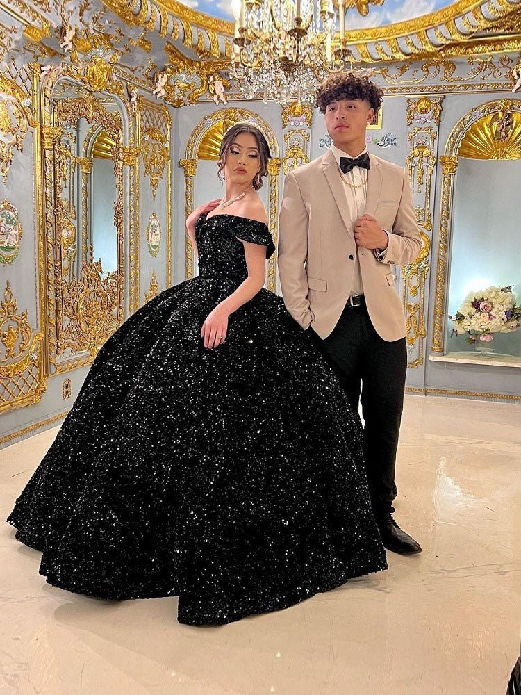 Quinceanera Dress Black Ball Gown Quinceanera Dresses Off Shoulder