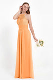 Halter Chiffon Lace Bridesmaid Dress Pleated Ruched Formal Evening Prom Dresses Gowns