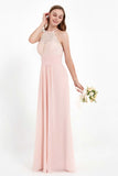 Halter Chiffon Lace Bridesmaid Dress Pleated Ruched Formal Evening Prom Dresses Gowns