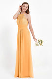 Halter Chiffon Lace Bridesmaid Dress Pleated Ruched Formal Evening Prom Dresses Gowns