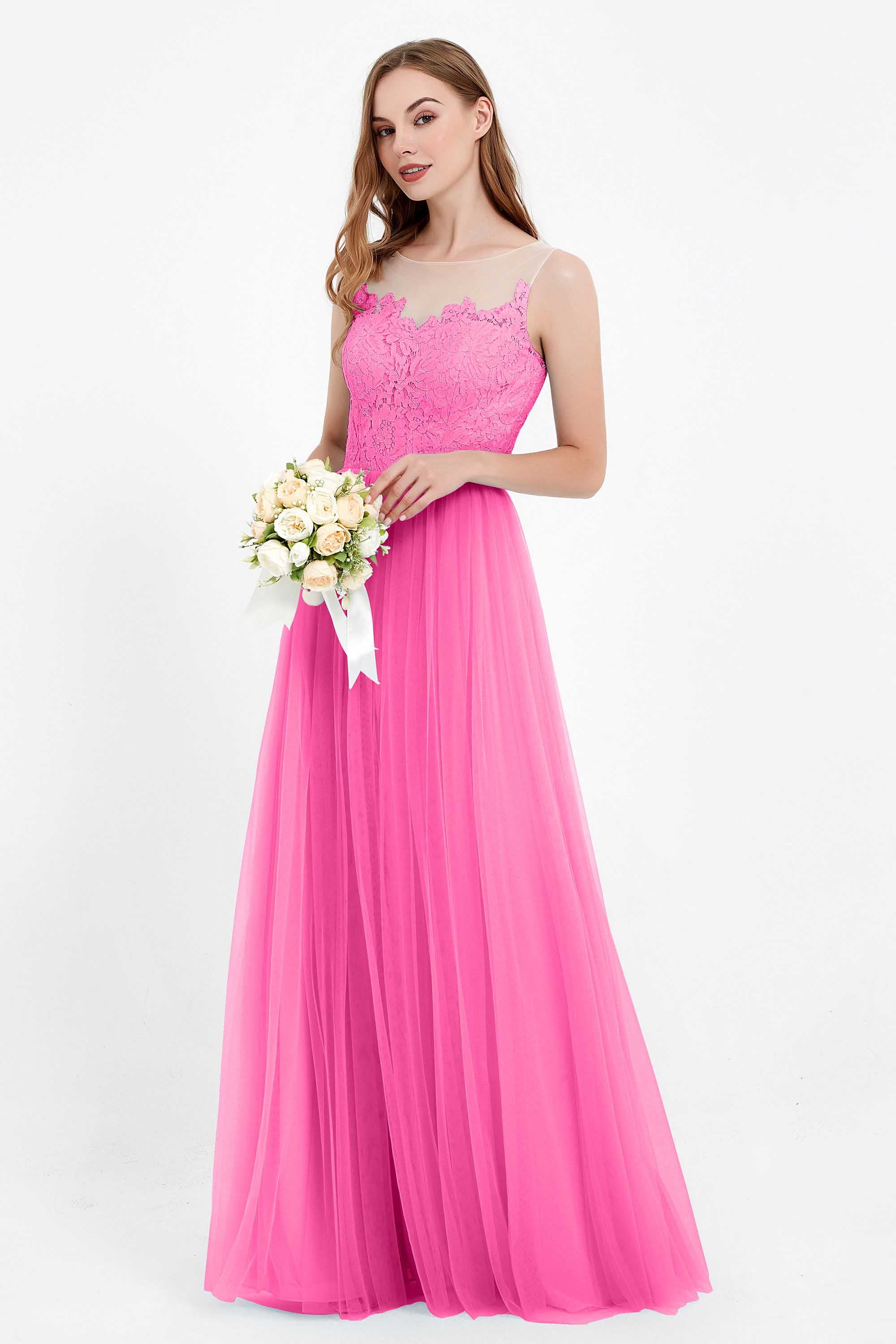 Gorgeous lace top maxi tulle dress prom evening wedding dresses formal bridesmaid bridal gowns