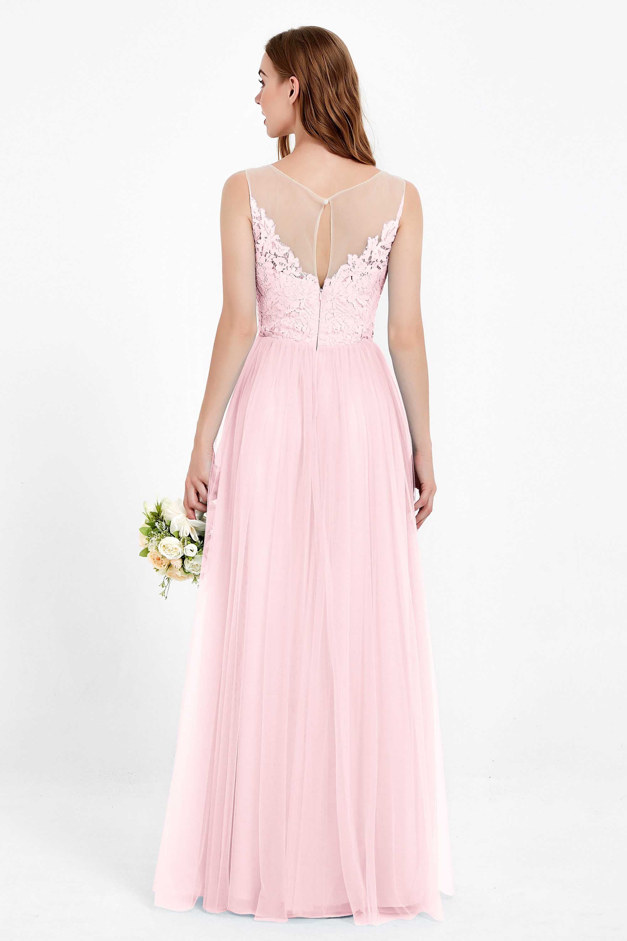 Gorgeous lace top maxi tulle dress prom evening wedding dresses formal bridesmaid bridal gowns