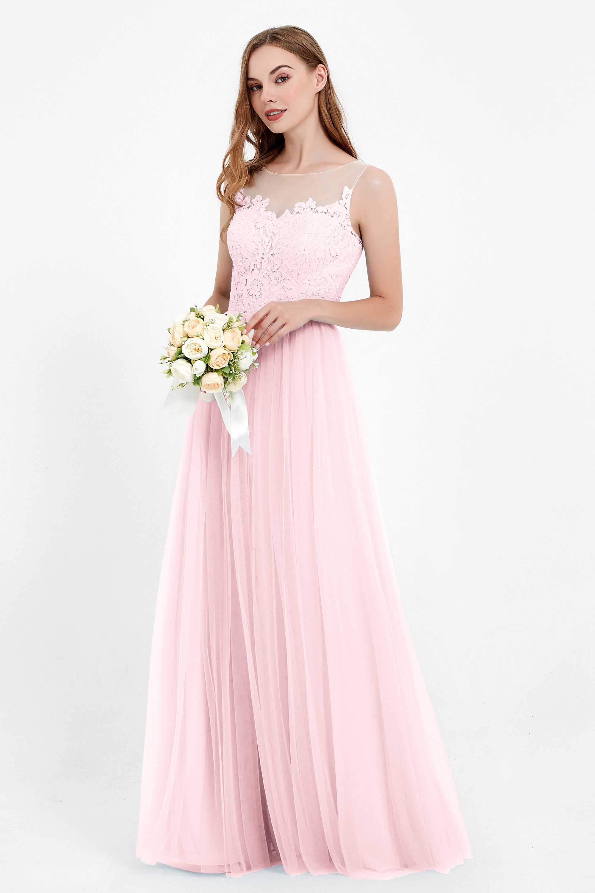 Gorgeous lace top maxi tulle dress prom evening wedding dresses formal bridesmaid bridal gowns