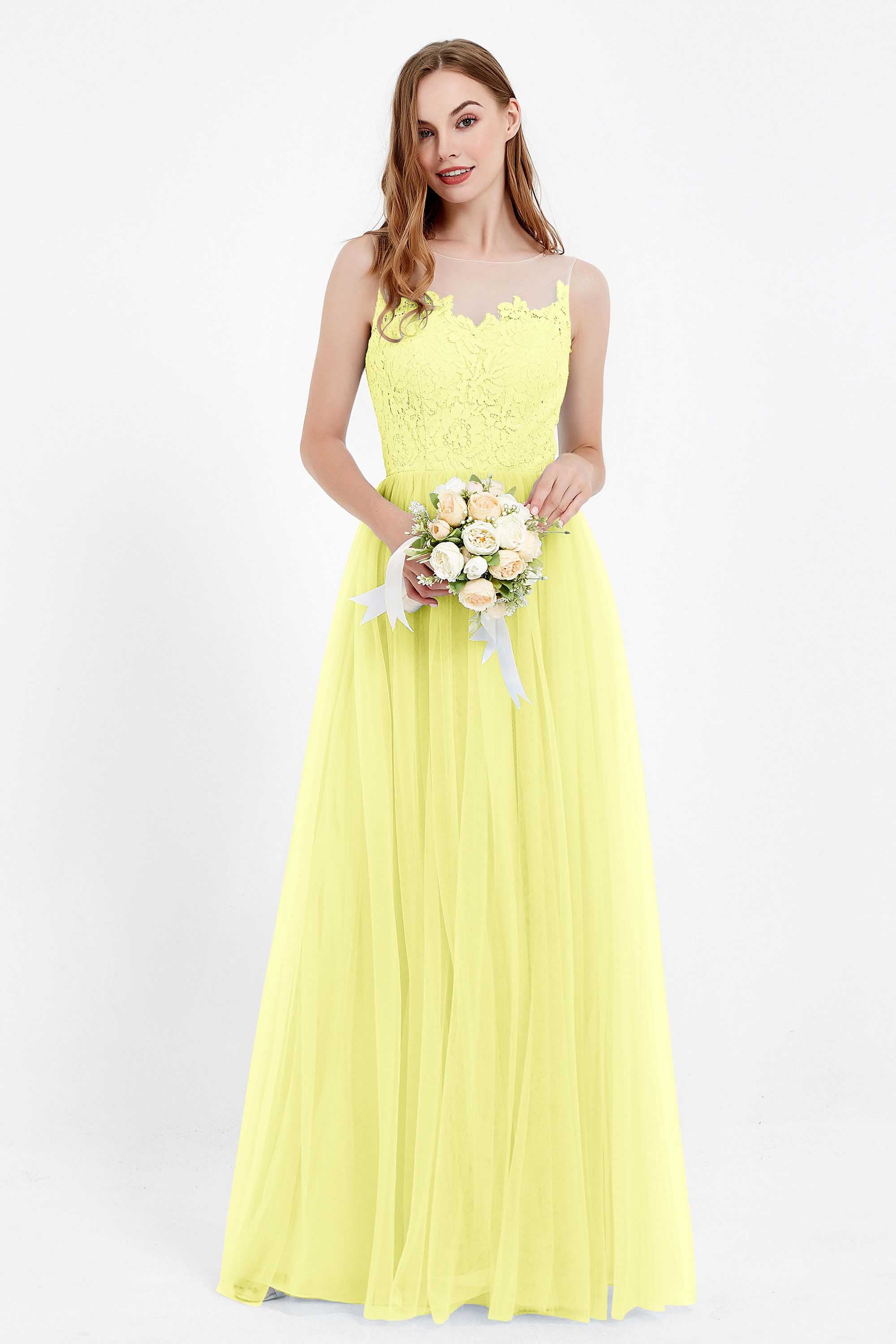 Gorgeous lace top maxi tulle dress prom evening wedding dresses formal bridesmaid bridal gowns
