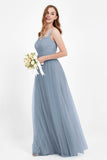 Gorgeous lace top maxi tulle dress prom evening wedding dresses formal bridesmaid bridal gowns