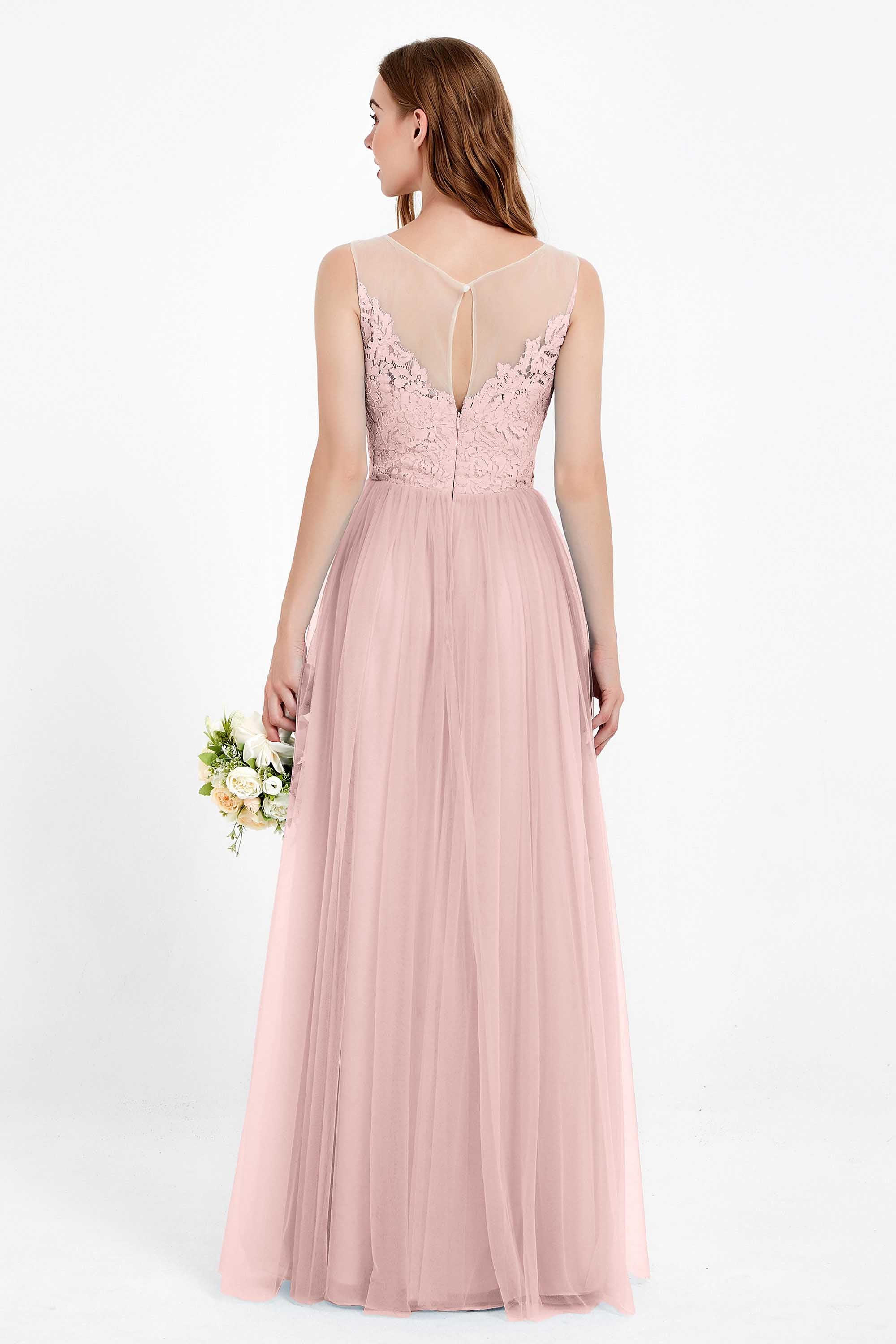 Gorgeous lace top maxi tulle dress prom evening wedding dresses formal bridesmaid bridal gowns
