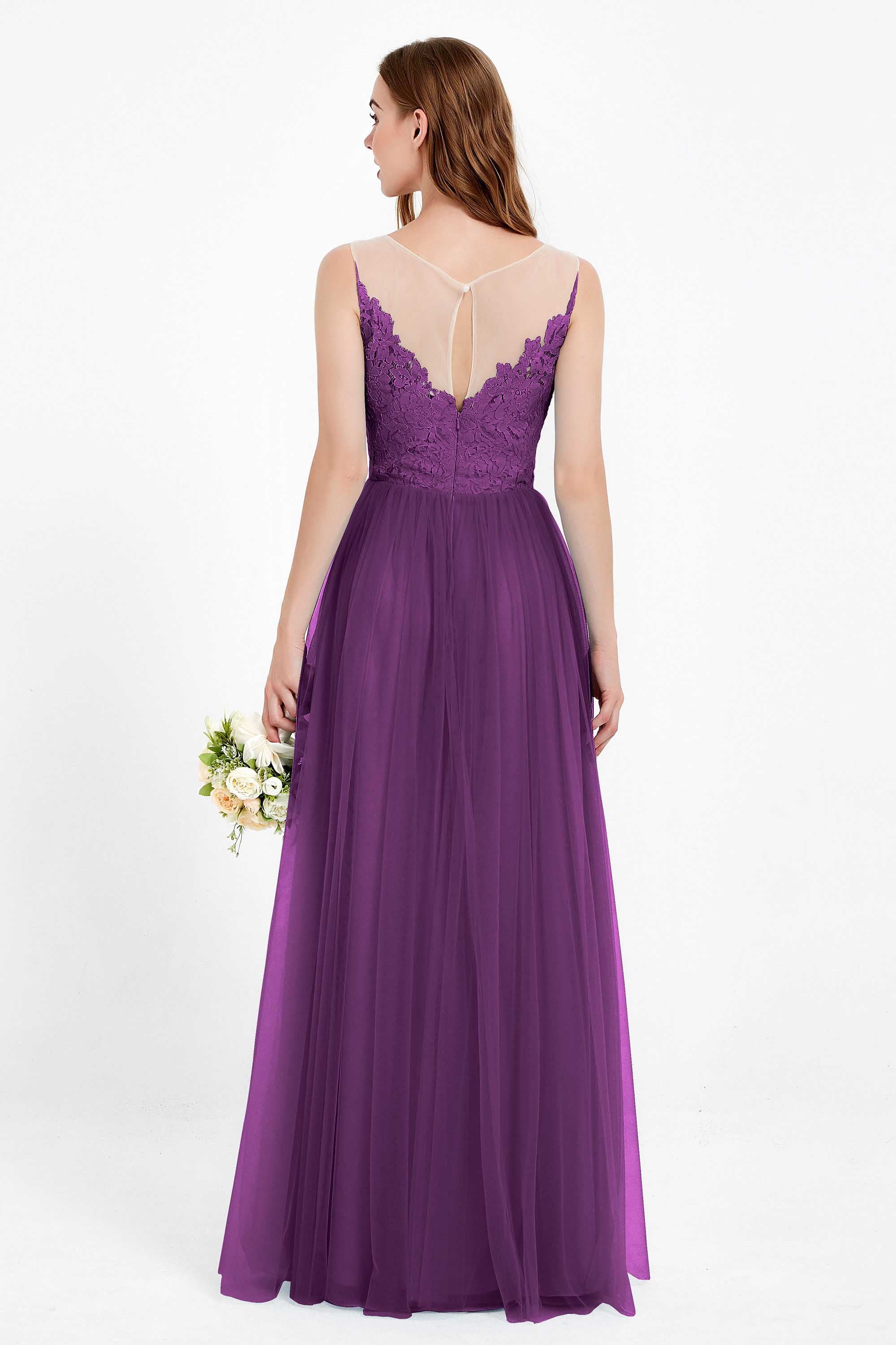 Gorgeous lace top maxi tulle dress prom evening wedding dresses formal bridesmaid bridal gowns