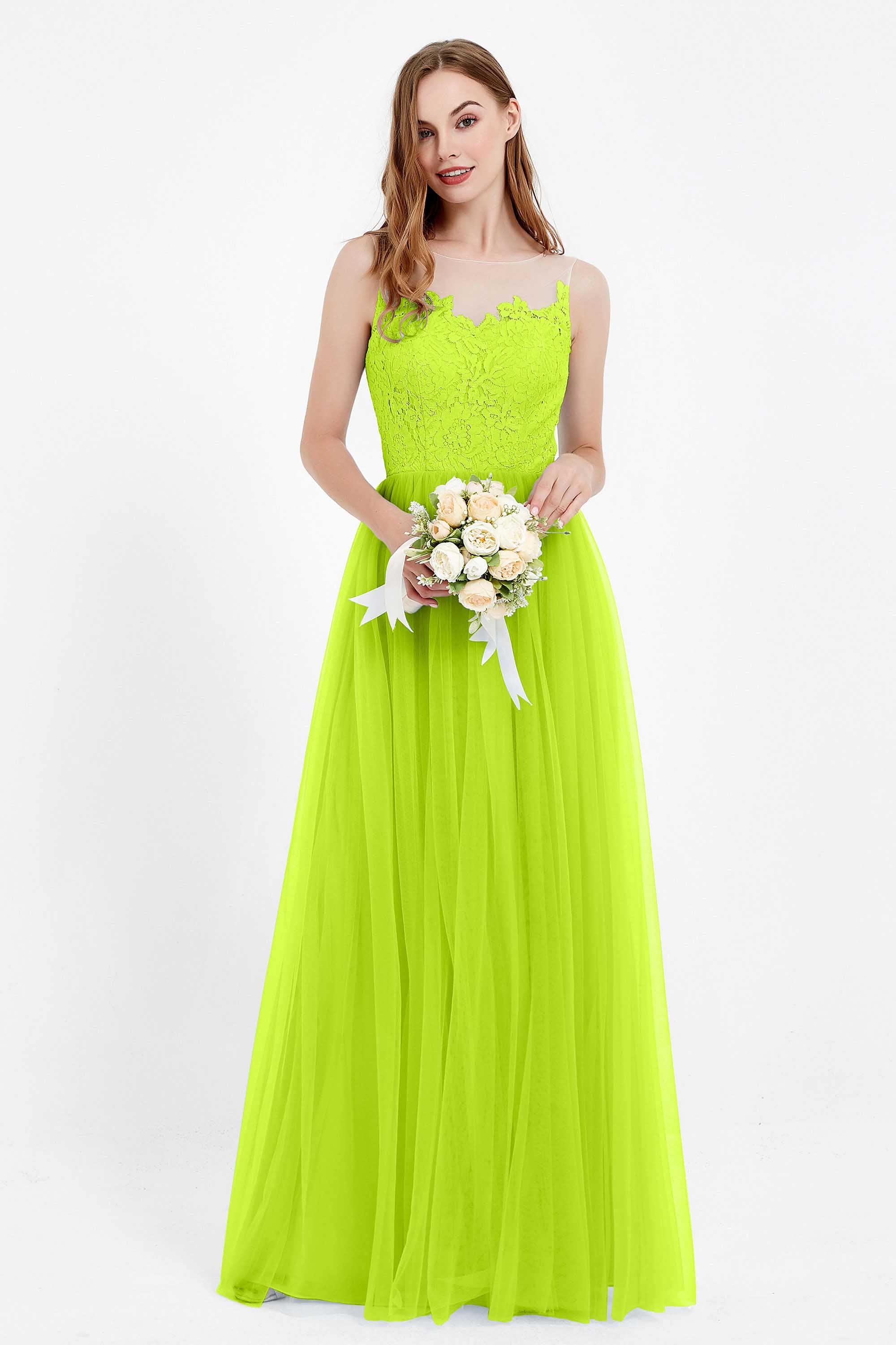 Gorgeous lace top maxi tulle dress prom evening wedding dresses formal bridesmaid bridal gowns