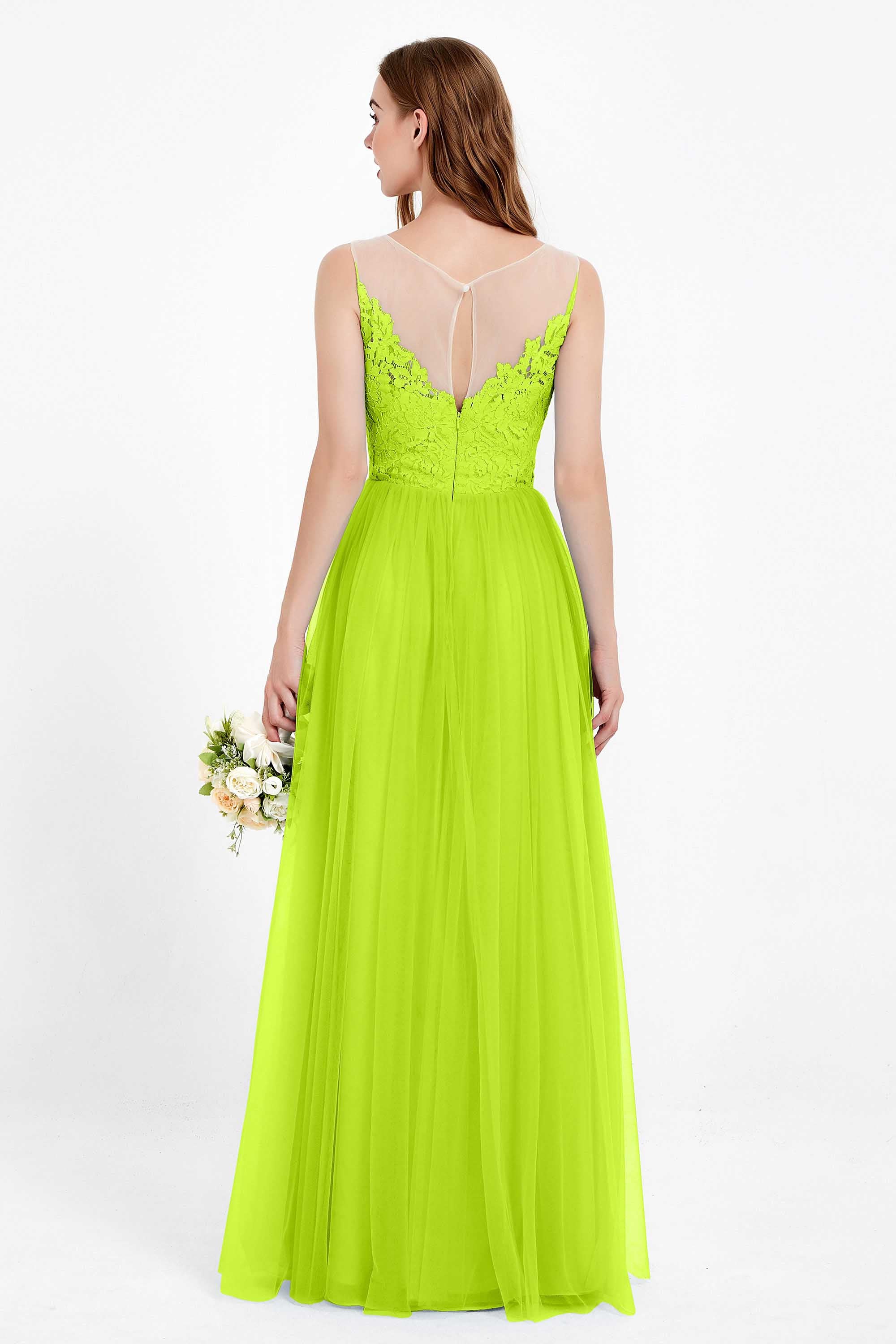 Gorgeous lace top maxi tulle dress prom evening wedding dresses formal bridesmaid bridal gowns