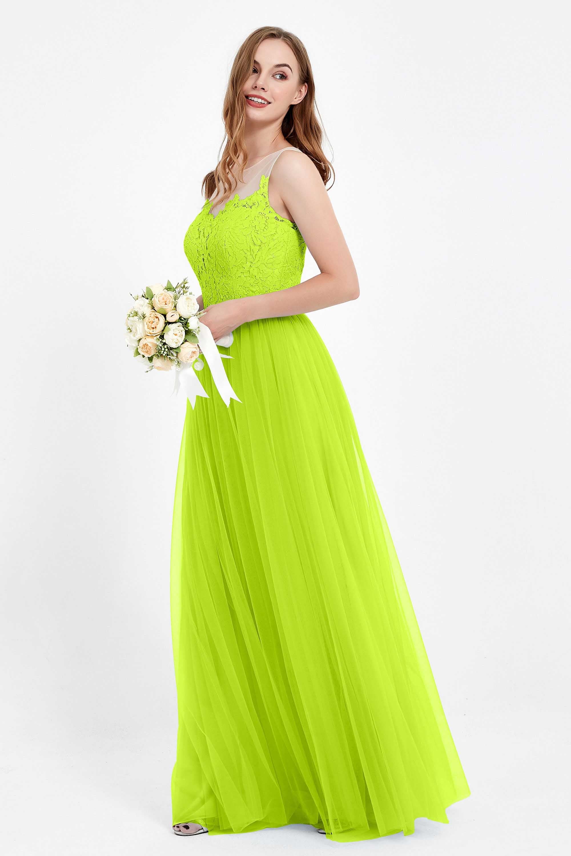 Gorgeous lace top maxi tulle dress prom evening wedding dresses formal bridesmaid bridal gowns
