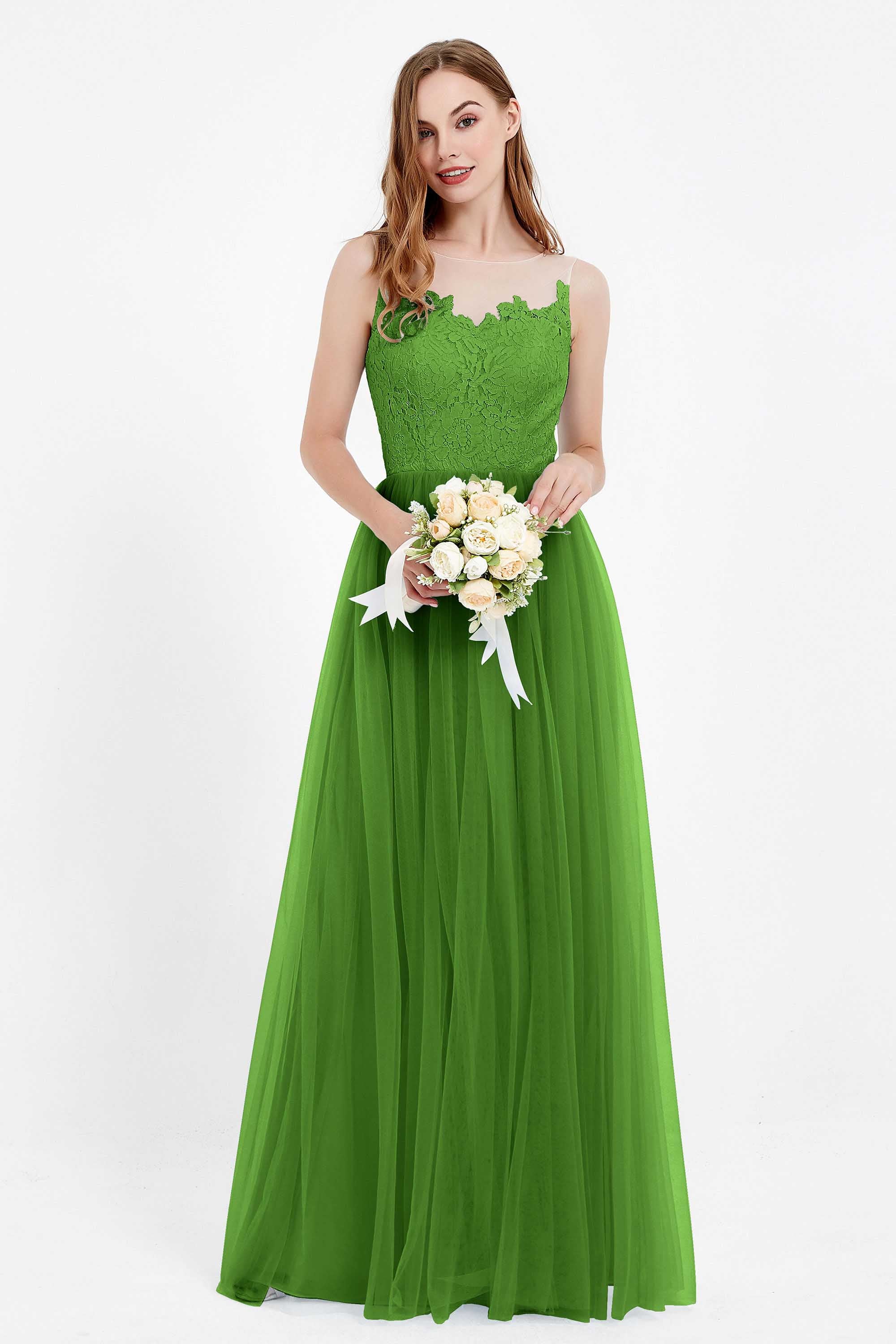 Gorgeous lace top maxi tulle dress prom evening wedding dresses formal bridesmaid bridal gowns