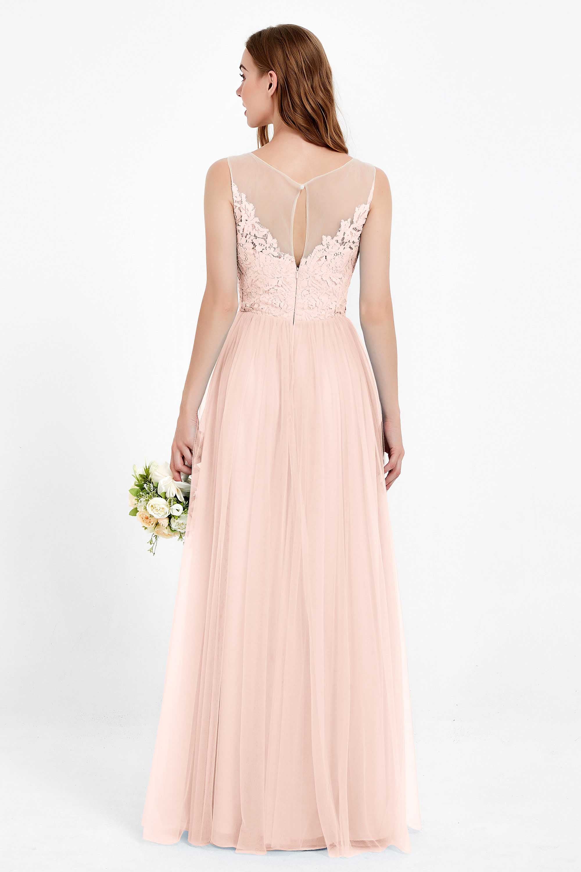 Gorgeous lace top maxi tulle dress prom evening wedding dresses formal bridesmaid bridal gowns