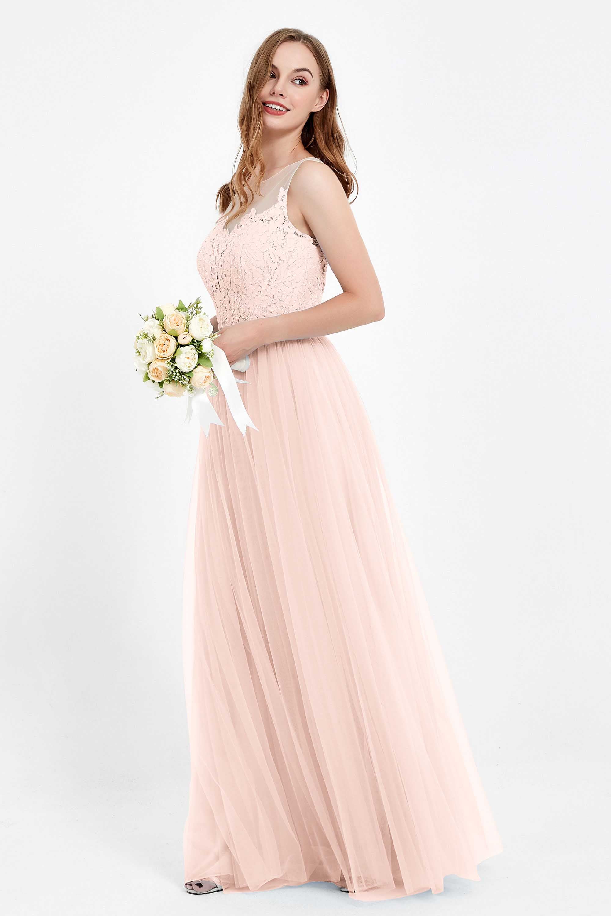Gorgeous lace top maxi tulle dress prom evening wedding dresses formal bridesmaid bridal gowns
