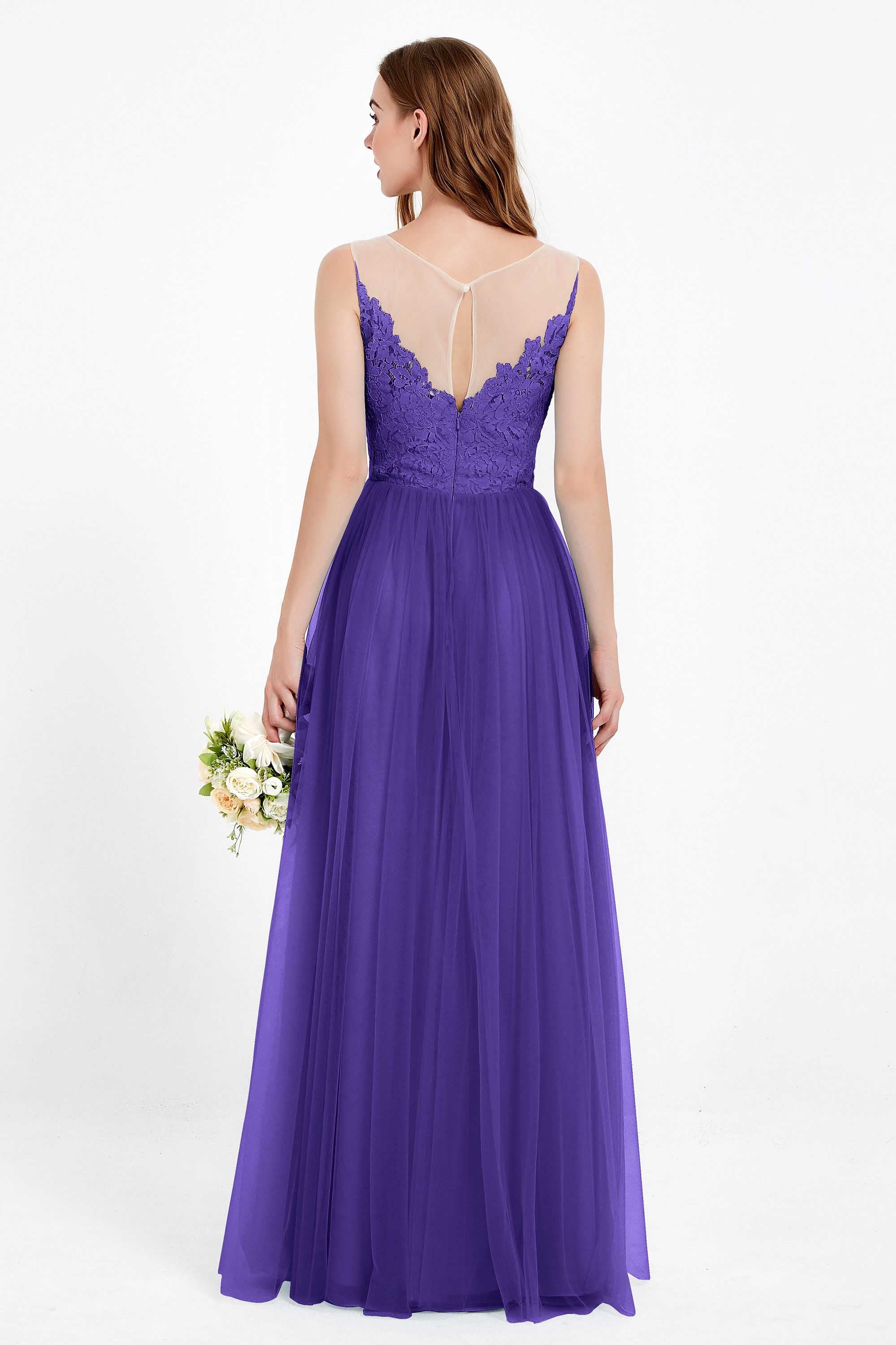 Gorgeous lace top maxi tulle dress prom evening wedding dresses formal bridesmaid bridal gowns