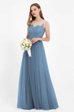 Gorgeous lace top maxi tulle dress prom evening wedding dresses formal bridesmaid bridal gowns