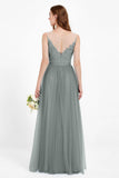 Gorgeous lace top maxi tulle dress prom evening wedding dresses formal bridesmaid bridal gowns
