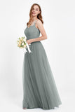 Gorgeous lace top maxi tulle dress prom evening wedding dresses formal bridesmaid bridal gowns
