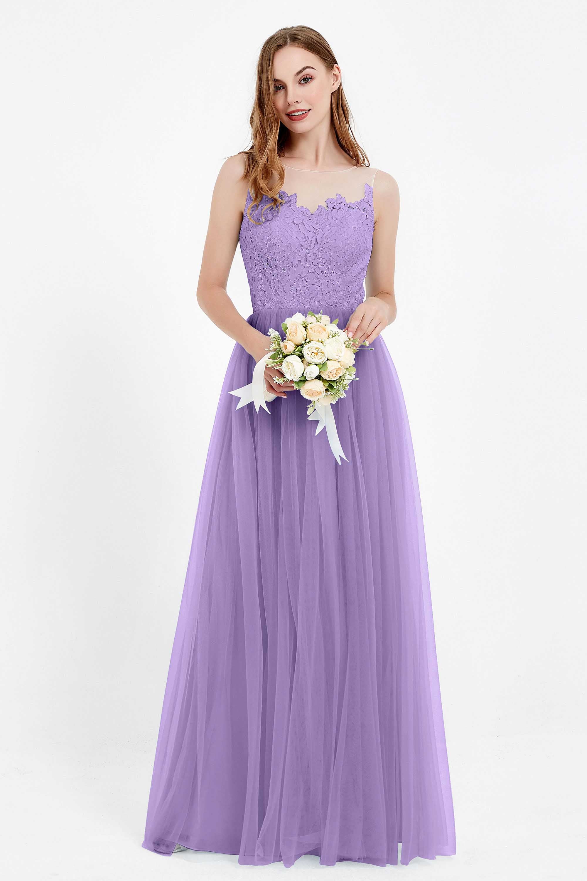 Gorgeous lace top maxi tulle dress prom evening wedding dresses formal bridesmaid bridal gowns