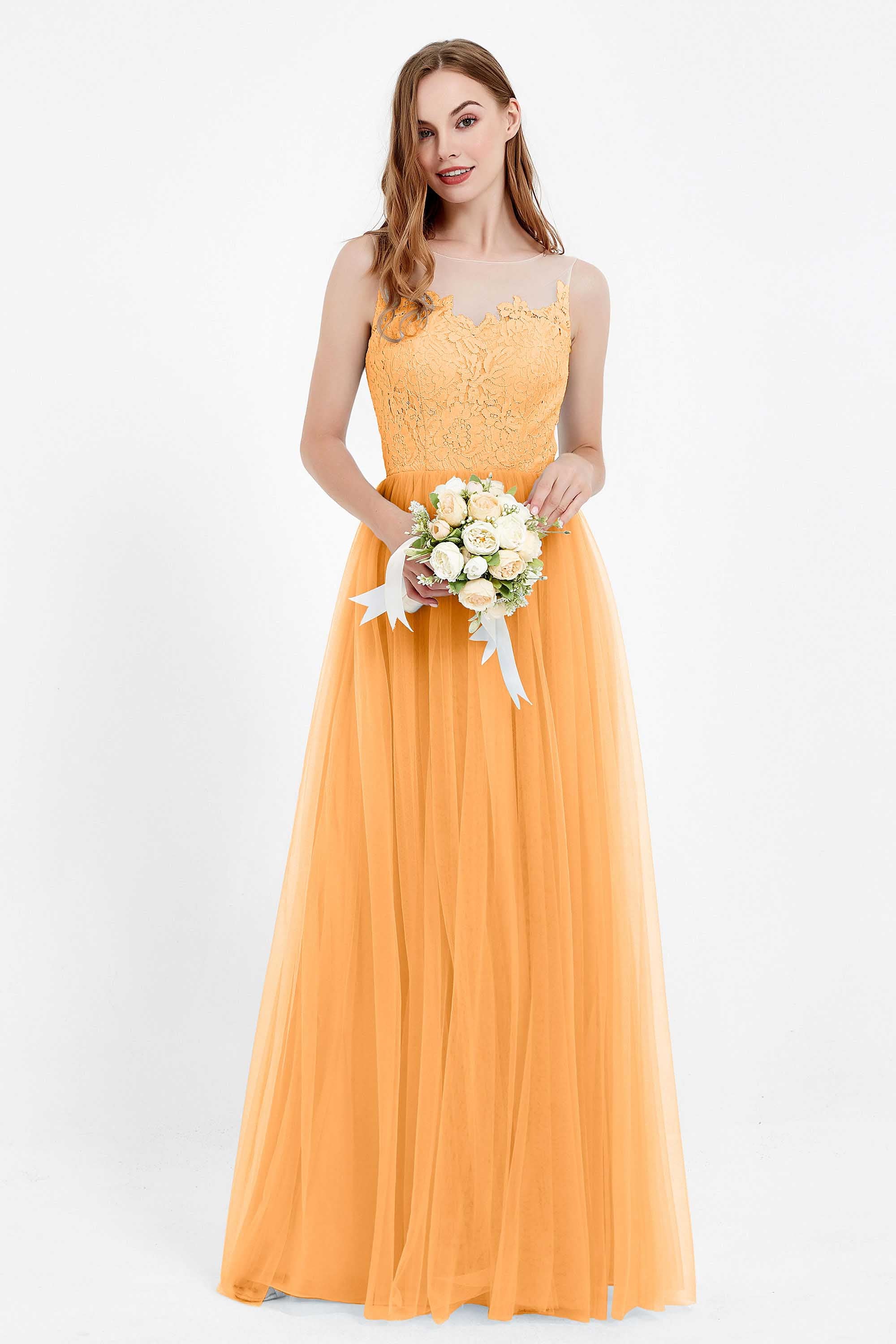 Gorgeous lace top maxi tulle dress prom evening wedding dresses formal bridesmaid bridal gowns