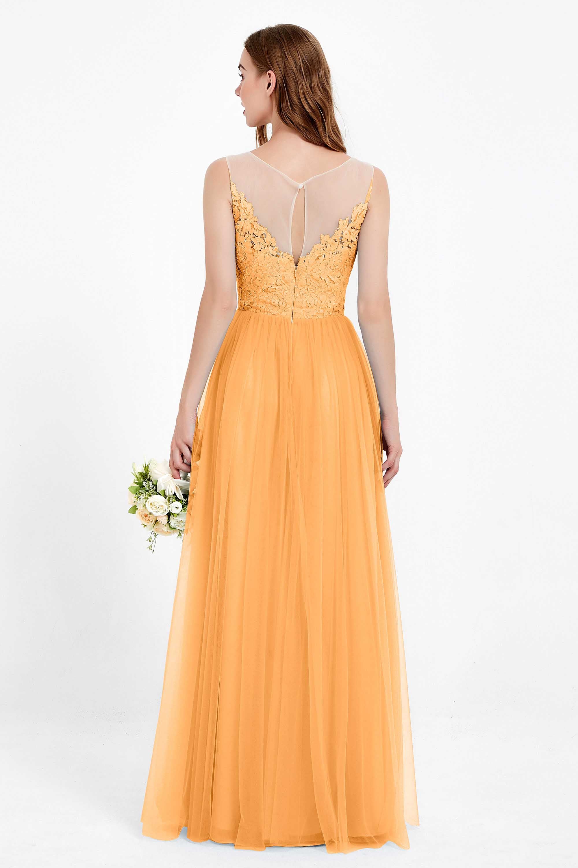 Gorgeous lace top maxi tulle dress prom evening wedding dresses formal bridesmaid bridal gowns
