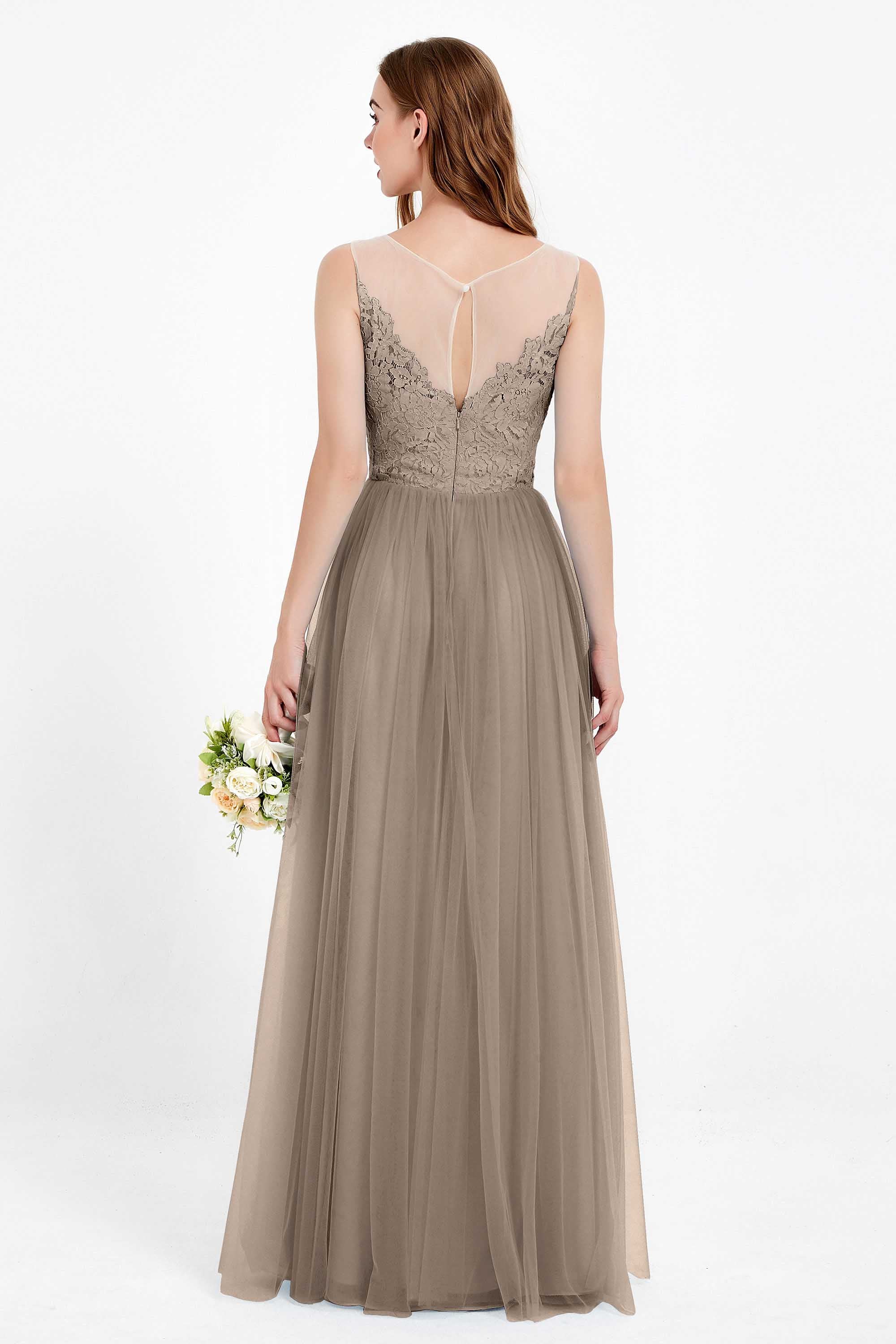 Gorgeous lace top maxi tulle dress prom evening wedding dresses formal bridesmaid bridal gowns