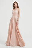 Crossed Straps Chiffon A Line Bridesmaid Dress Pleated Ruffle Formal Evening Dresses Gowns