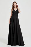 Crossed Straps Chiffon A Line Bridesmaid Dress Pleated Ruffle Formal Evening Dresses Gowns