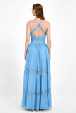 Spaghetti Straps V Neckline Chiffon Lace Bridesmaid Dresses Women's Formal Evening Gowns