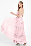 Spaghetti Straps V Neckline Chiffon Lace Bridesmaid Dresses Women's Formal Evening Gowns