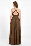 Spaghetti Straps V Neckline Chiffon Lace Bridesmaid Dresses Women's Formal Evening Gowns