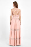 Spaghetti Straps V Neckline Chiffon Lace Bridesmaid Dresses Women's Formal Evening Gowns