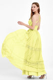 Spaghetti Straps V Neckline Chiffon Lace Bridesmaid Dresses Women's Formal Evening Gowns