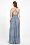 Spaghetti Straps V Neckline Chiffon Lace Bridesmaid Dresses Women's Formal Evening Gowns