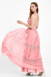 Spaghetti Straps V Neckline Chiffon Lace Bridesmaid Dresses Women's Formal Evening Gowns