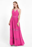 Spaghetti Straps V Neckline Chiffon Lace Bridesmaid Dresses Women's Formal Evening Gowns