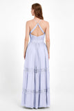 Spaghetti Straps V Neckline Chiffon Lace Bridesmaid Dresses Women's Formal Evening Gowns
