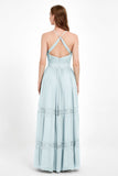Spaghetti Straps V Neckline Chiffon Lace Bridesmaid Dresses Women's Formal Evening Gowns