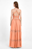 Spaghetti Straps V Neckline Chiffon Lace Bridesmaid Dresses Women's Formal Evening Gowns