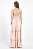 Spaghetti Straps V Neckline Chiffon Lace Bridesmaid Dresses Women's Formal Evening Gowns