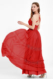 Spaghetti Straps V Neckline Chiffon Lace Bridesmaid Dresses Women's Formal Evening Gowns