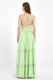 Spaghetti Straps V Neckline Chiffon Lace Bridesmaid Dresses Women's Formal Evening Gowns