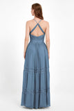Spaghetti Straps V Neckline Chiffon Lace Bridesmaid Dresses Women's Formal Evening Gowns