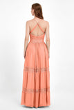 Spaghetti Straps V Neckline Chiffon Lace Bridesmaid Dresses Women's Formal Evening Gowns