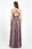 Spaghetti Straps V Neckline Chiffon Lace Bridesmaid Dresses Women's Formal Evening Gowns