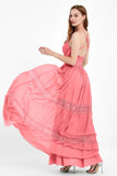 Spaghetti Straps V Neckline Chiffon Lace Bridesmaid Dresses Women's Formal Evening Gowns