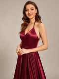 Benutzerdefinierte Größe Neckholder High Front Slit Bodenlangen Ballkleid Formale Abendkleider