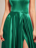 Benutzerdefinierte Größe Neckholder High Front Slit Bodenlangen Ballkleid Formale Abendkleider