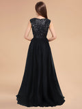 Elegantes, ärmelloses A-Linien-Ballkleid mit tiefem V-Ausschnitt, Pailletten und Tüll mit Schleife in der Taille