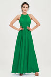 Empire Halter Chiffon Women's Bridesmaid Dress Ruched Formal Evening Prom Gowns