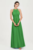 Empire Halter Chiffon Women's Bridesmaid Dress Ruched Formal Evening Prom Gowns